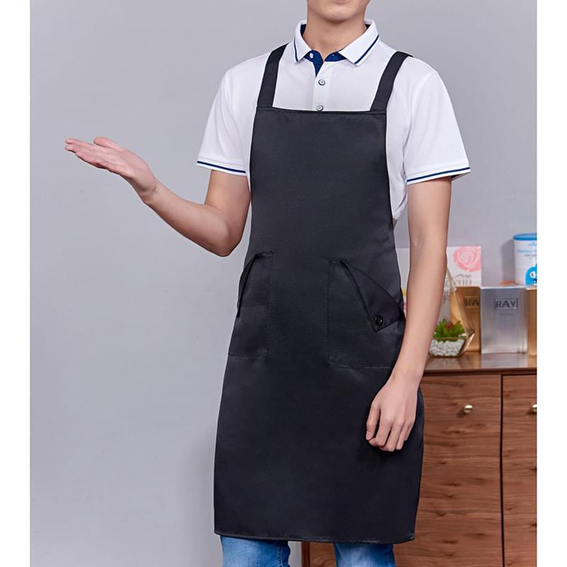 14 oz. Thick Canvas Kitchen Apron w/ Cross Straps & 3 Pockets