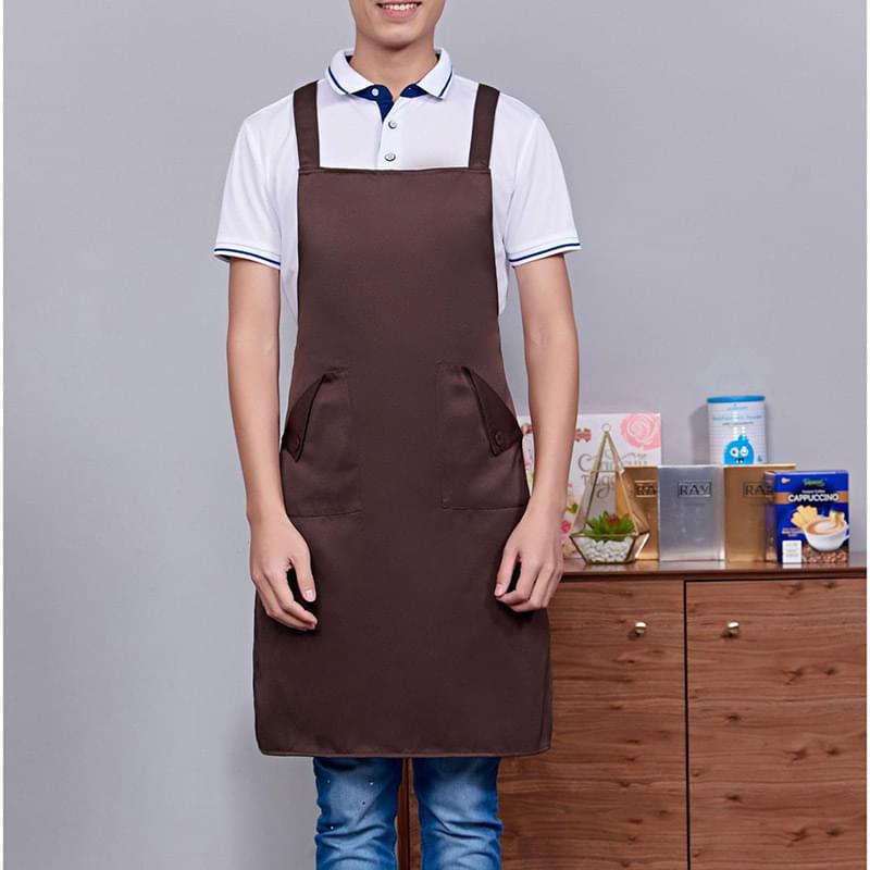 14 oz. Thick Canvas Kitchen Apron w/ Cross Straps & 3 Pockets