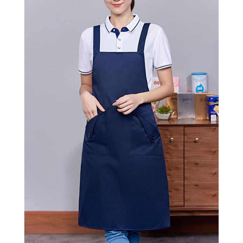 14 oz. Thick Canvas Kitchen Apron w/ Cross Straps & 3 Pockets