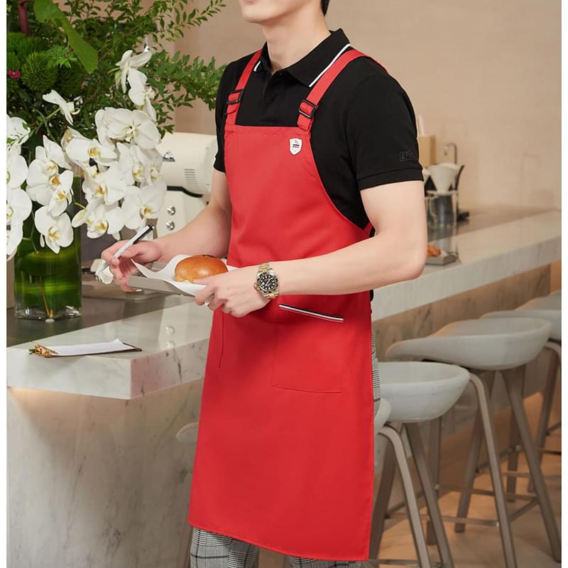 12 oz. Serge Kitchen Apron w/ Shoulder strap & 2 pockets