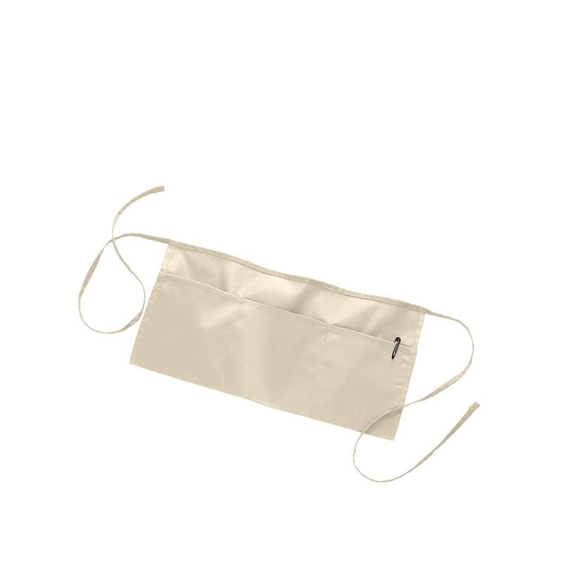 7.5 oz Restaurant Aprons w/ Custom Logo Full Length Apron 3 Pockets USA Decorated (24" x 12")