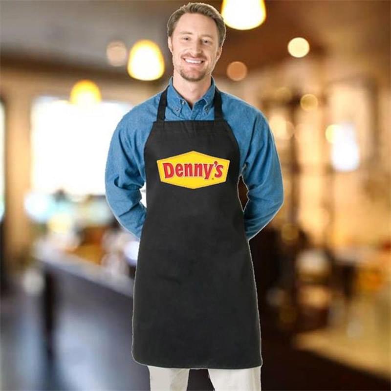 7.5 oz. Wide Bib Butcher Apron w/ Custom Logo Full Length Apron USA Decorated (28" x 34")