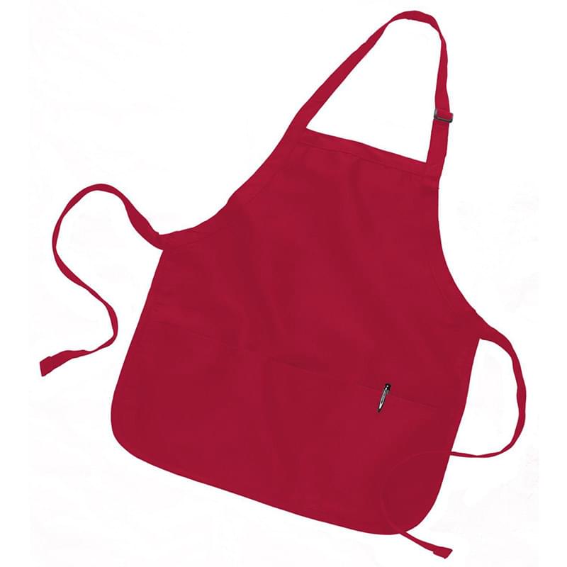 7.5 oz Multipurpose Apron w/ Custom Logo & Adjustable Neck Strap USA Decorated (22" x 24")