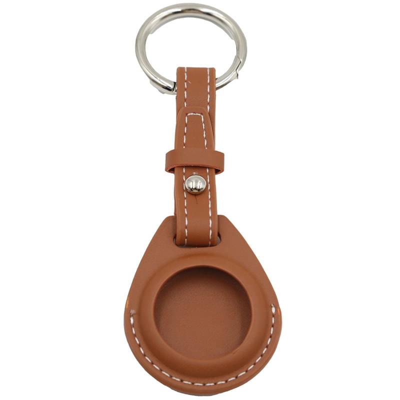 Leather AirTag Holder w/ Belt Closure & Keyring Custom Logo
