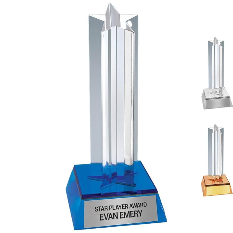 6.75" Blue Brilliance Column Acrylic Star Award