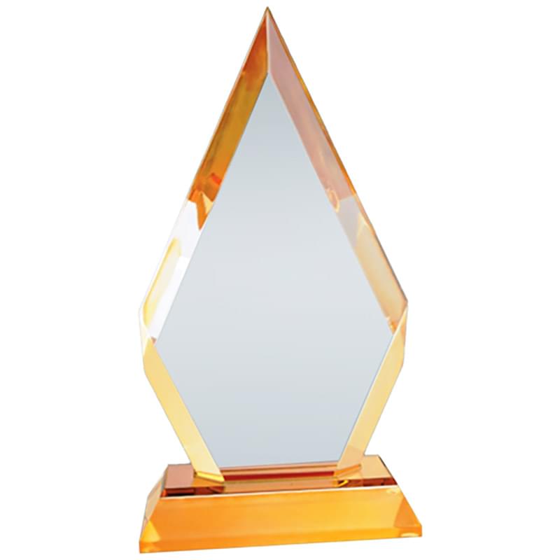 8" Golden Radiance Diamond Award with Frosted Base