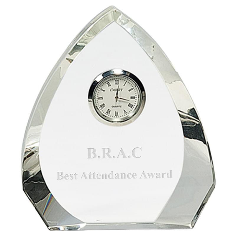 Clear Crystal Arch Clock Award