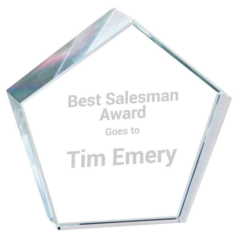 Crystal Pentagon Paperweight Award