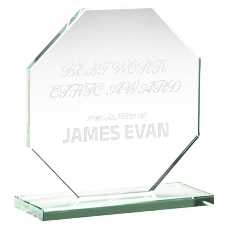 7.5" Octagon Jade Glass Award