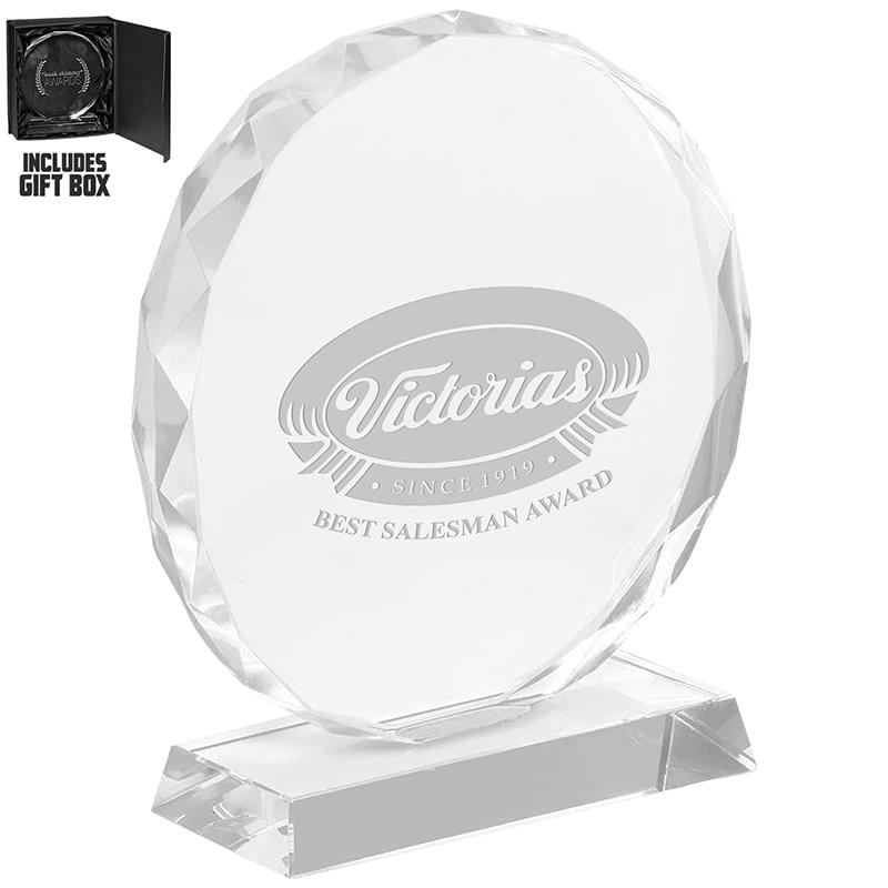 Round Edge Branded Crystal Glass Awards