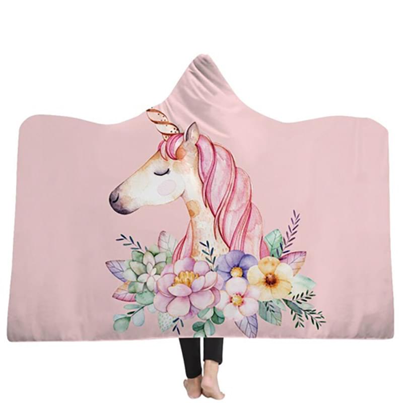 40x50 Hoodie Crystal Velvet Sherpa Sublimation Cloak Blanket