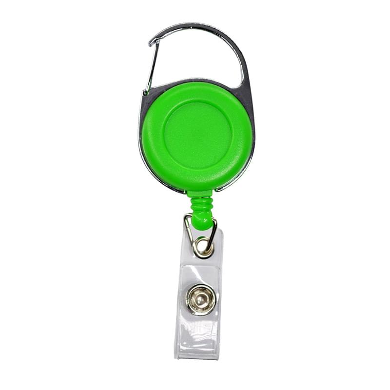 Retractable Carabineer Round Badge Reel w/ Belt Clip
