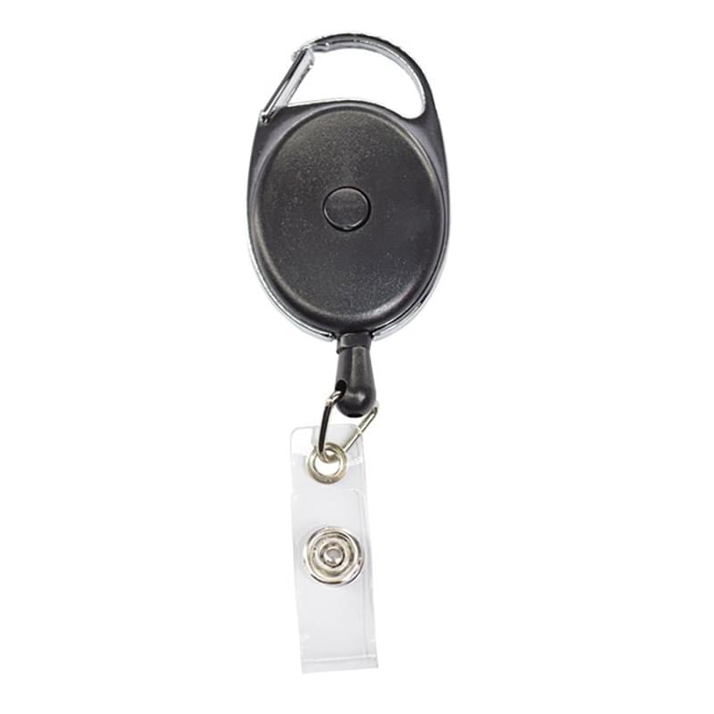 One button Recovery Oval Carabiner Badge Reel w/ Plain Back