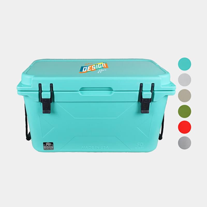 50 QT Bison® USA-Made Hard Cooler Ice Chest (30.5" x 17.625" x 16.5")