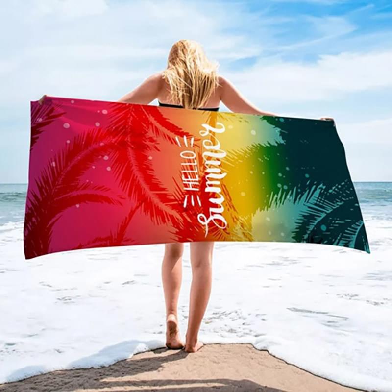 25"x 50" Sublimated Plush Microfiber Beach Towel