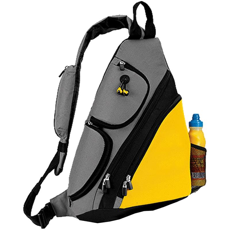 Premium Sporty Urban Sling Crossbody Backpack w/ Earphone Outlet (14"W x 18"H x 5"D)