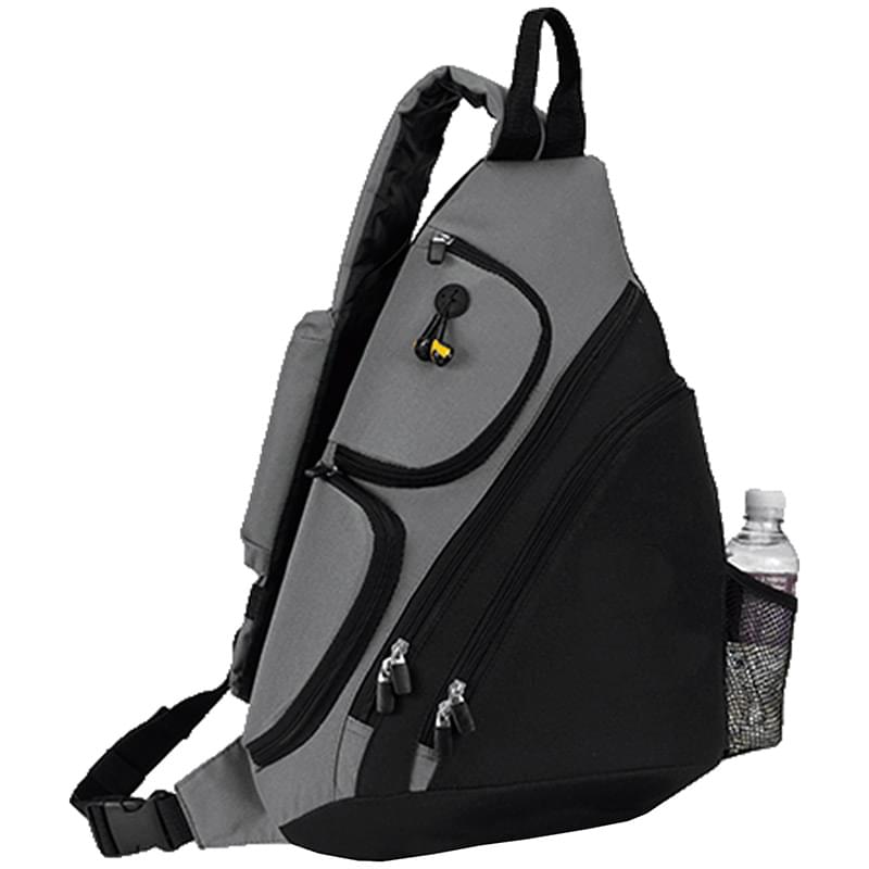 Premium Sporty Urban Sling Crossbody Backpack w/ Earphone Outlet (14"W x 18"H x 5"D)