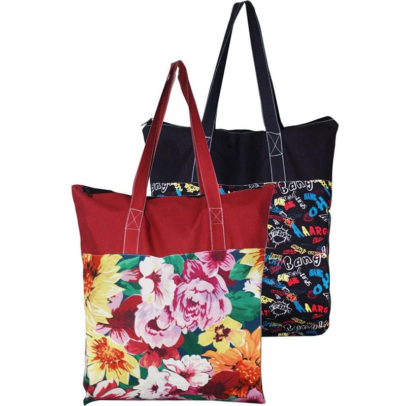 Grocery Cotton bags 15"x15"x3.25" Gusset Full Color Tote Bag