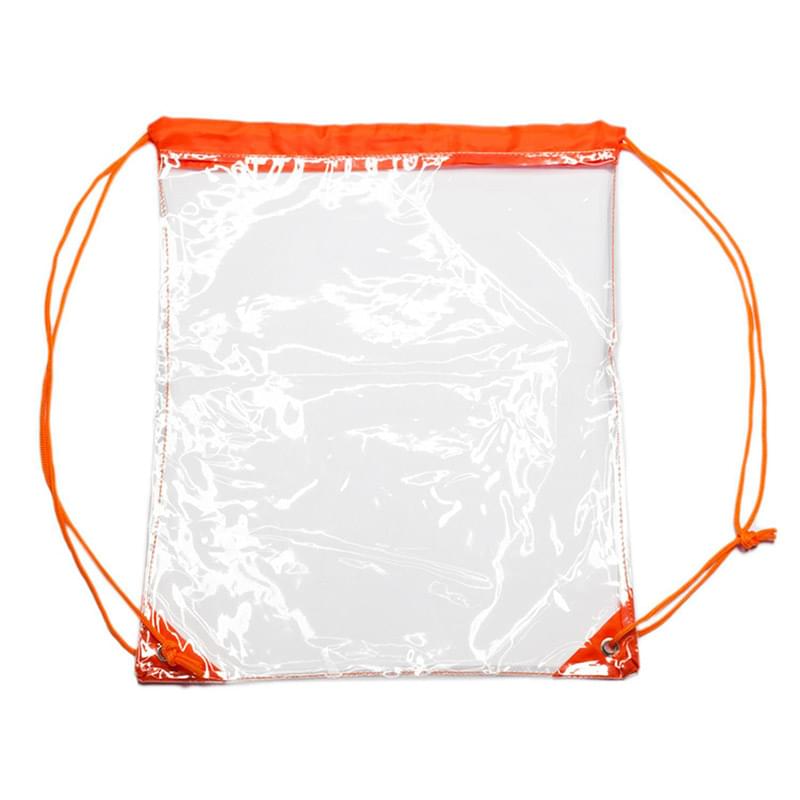 Clear PVC Drawstring Backpack w/ Matching Drawstring