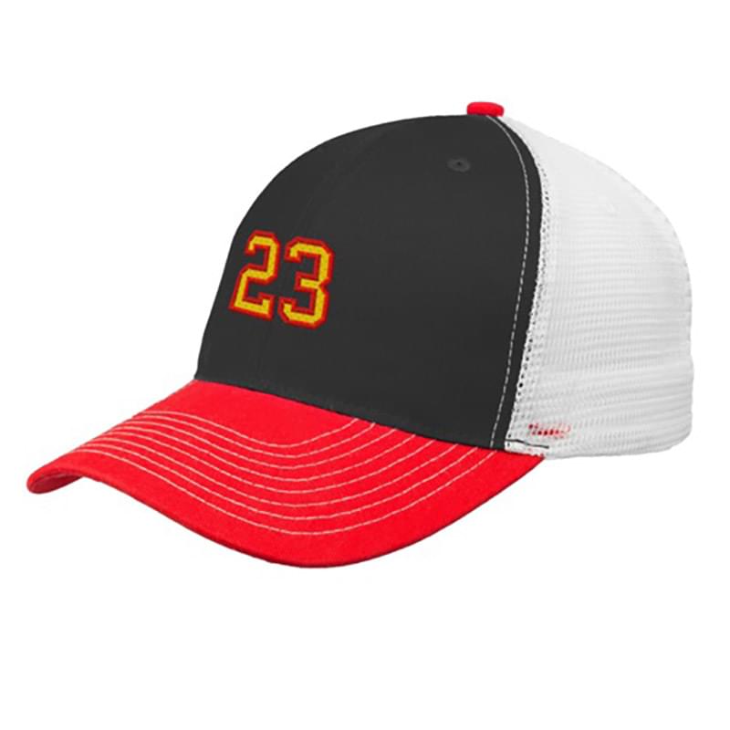 Cotton Tri-Color Caps with Mesh Back