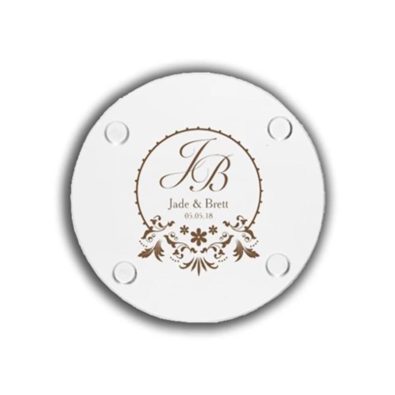 4" Round Glass Coasters w/ Custom Imprint Clear Coaster