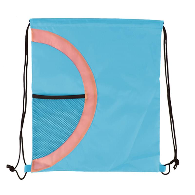 Dual Color Sports Drawstring Backpack w/ Bottle holder