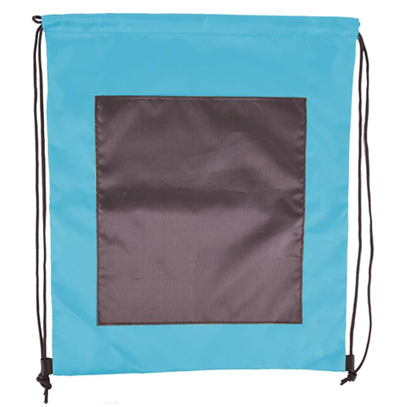 Large Front Pocket Dual Color Drawstring Backpack
