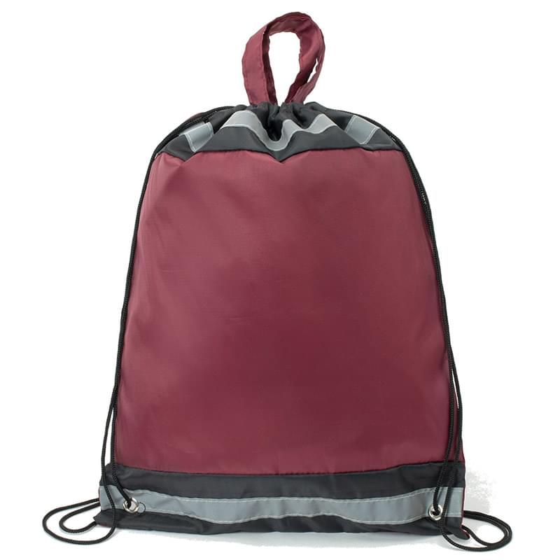Tri Color Stripes Design w/ Grommet Hook Drawstring Backpack