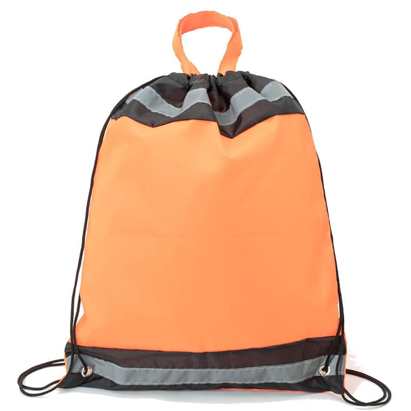 Tri Color Stripes Design w/ Grommet Hook Drawstring Backpack