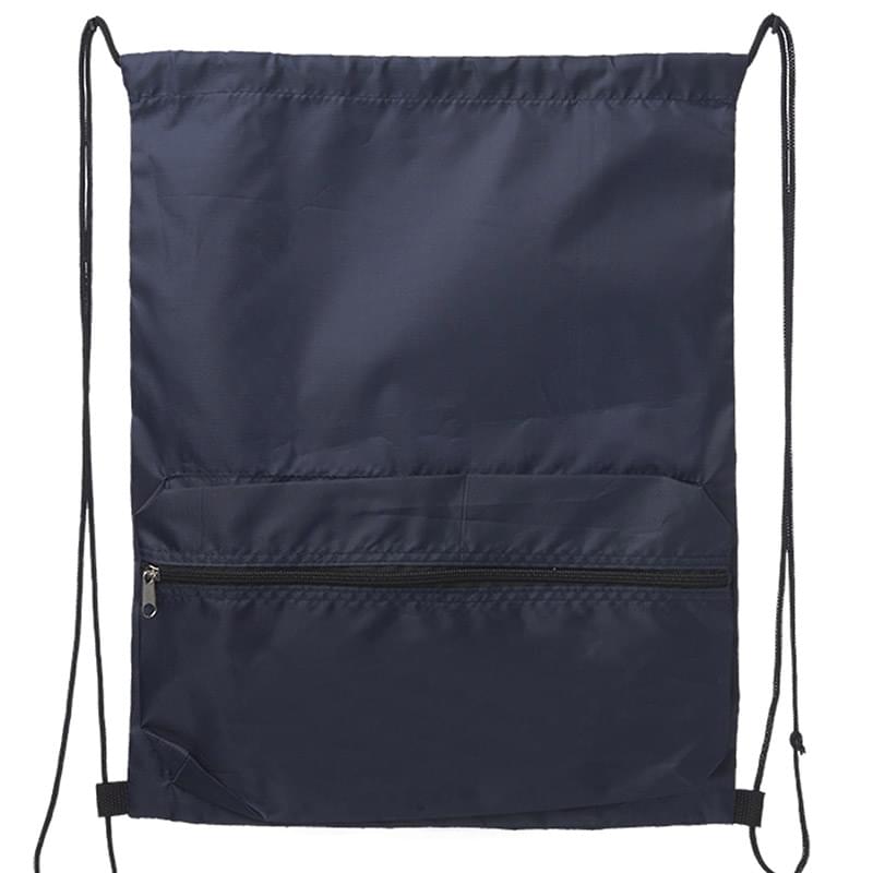 Drawstring with Front Large Zipper Pocket (14.56" x 18.11")