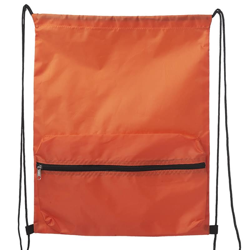 Drawstring with Front Large Zipper Pocket (14.56" x 18.11")