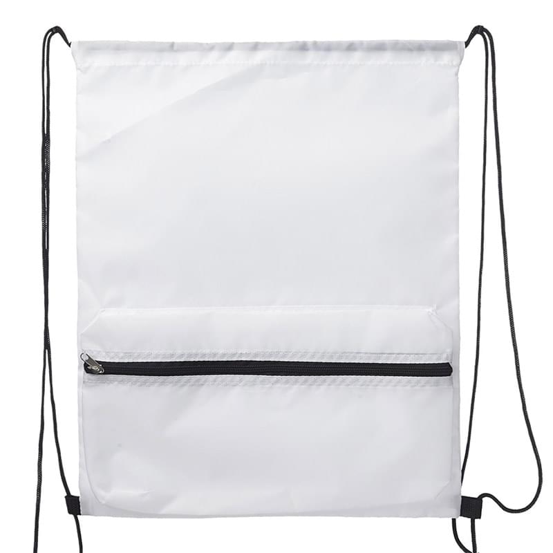 Drawstring with Front Large Zipper Pocket (14.56" x 18.11")