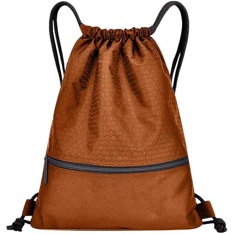 Football Shape Fabric Large Drawstring w/ Zipper