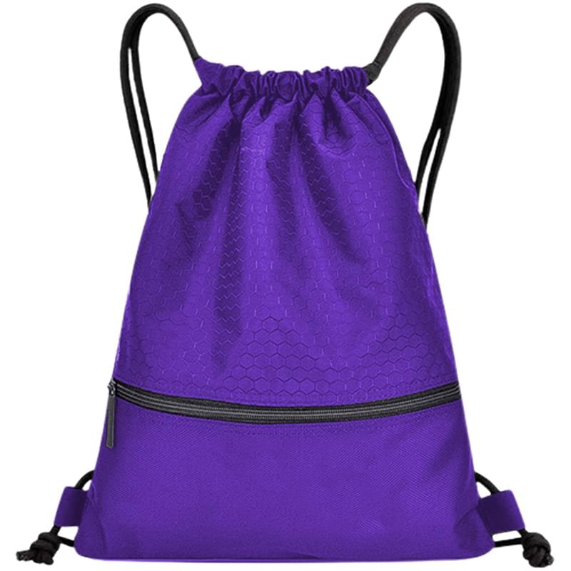 Football Shape Fabric Large Drawstring w/ Zipper
