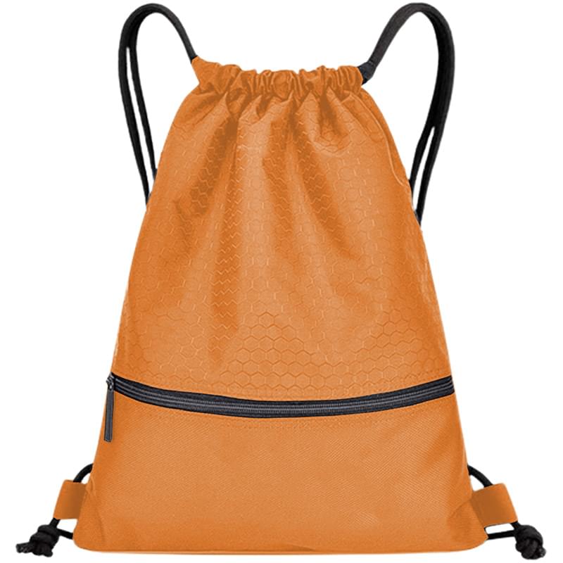 Football Shape Fabric Large Drawstring w/ Zipper