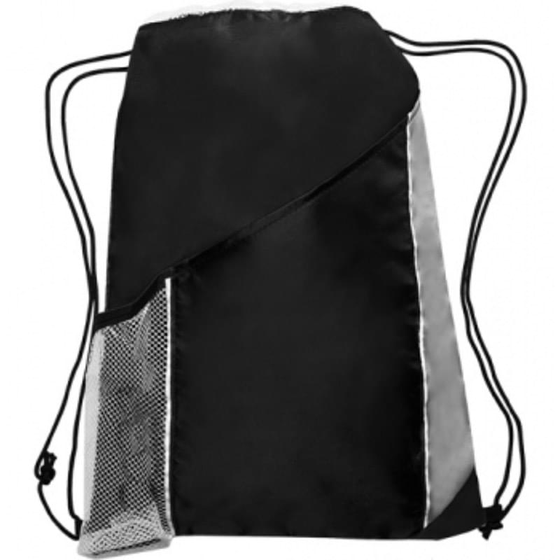 Two Color Drawstring Backpacks with Side Bottle Mesh Pockets