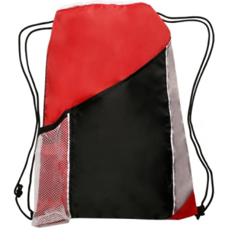 Two Color Drawstring Backpacks with Side Bottle Mesh Pockets