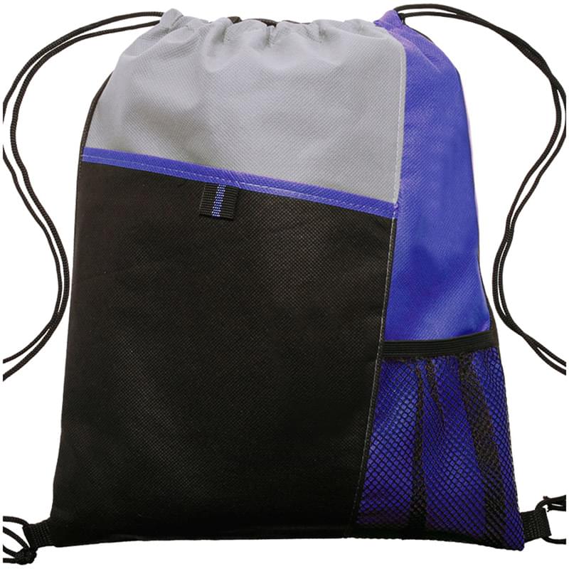 Tri Color Non-Woven Drawstring Backpack Mesh Bottle Bags