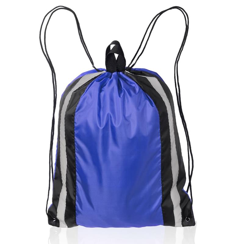 Two Color Reflector Side Strips Drawstring Backpacks