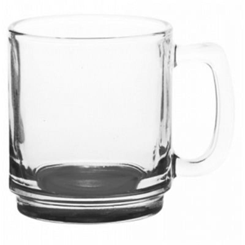 9 oz. Classic Glass Coffee Mug w/ Custom Logo Easy Grip Mugs