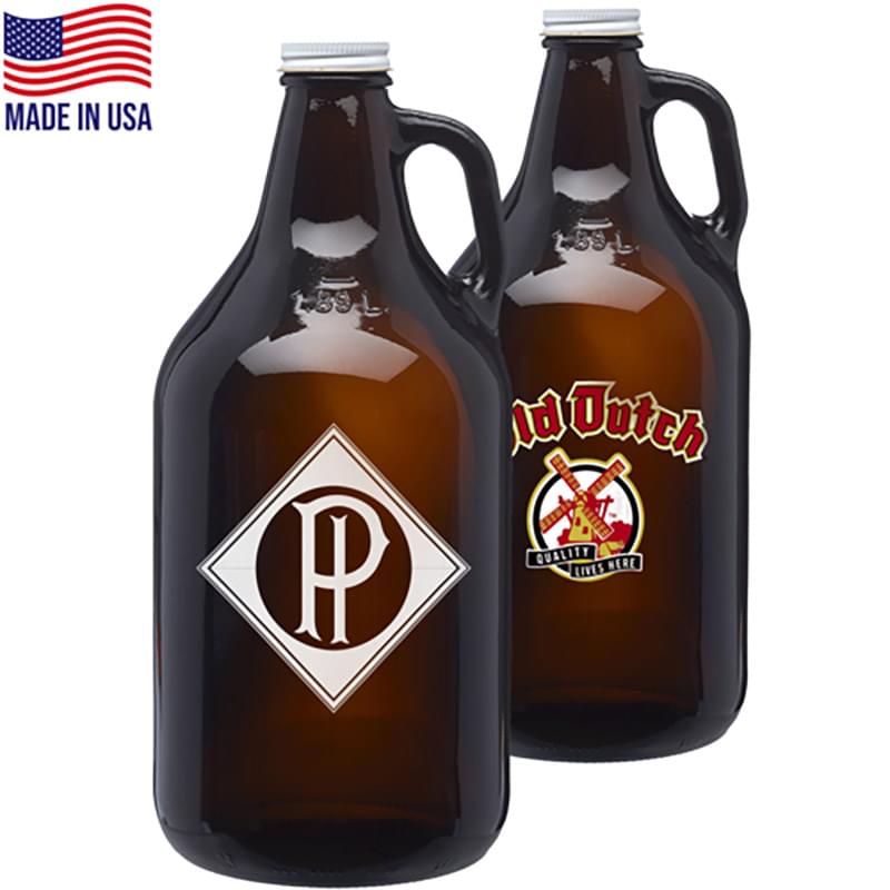 64 oz. Amber Glass Growlers