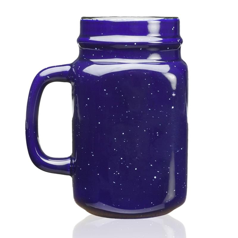 16 oz. Glossy Speckled Ceramic Mason Jar Coffee Mugs