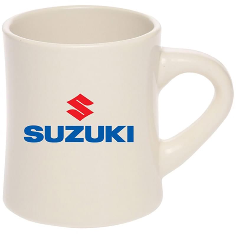12 oz. Thick curved Ceramic Diner Mugs w/ Custom Logo