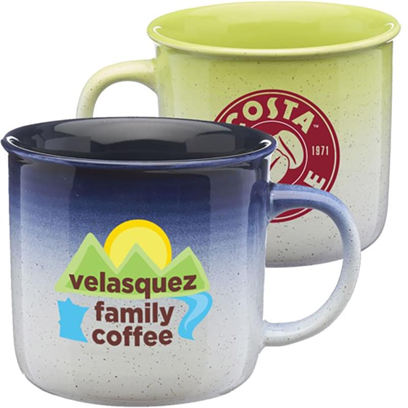 14 oz. Campire Gradient Ceramic Coffee Mugs w/ Flared Top