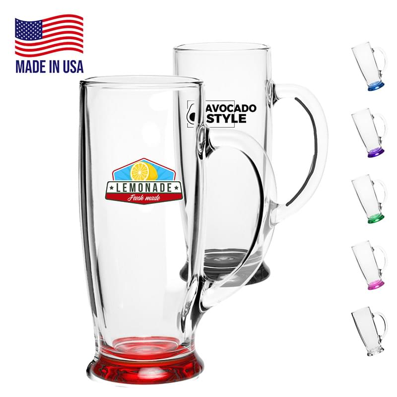 16 oz. USA made Slim Design Clear Wall Glass Mugs