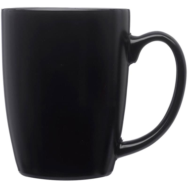 12 oz Two-Tone Black ceramic Coffee Mug w/ Custom Imprint