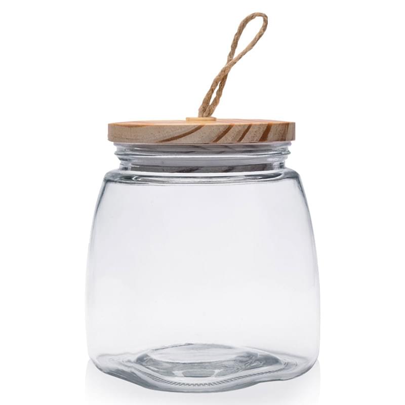 64 oz. Glass Candy Jars w/ Wooden Lid