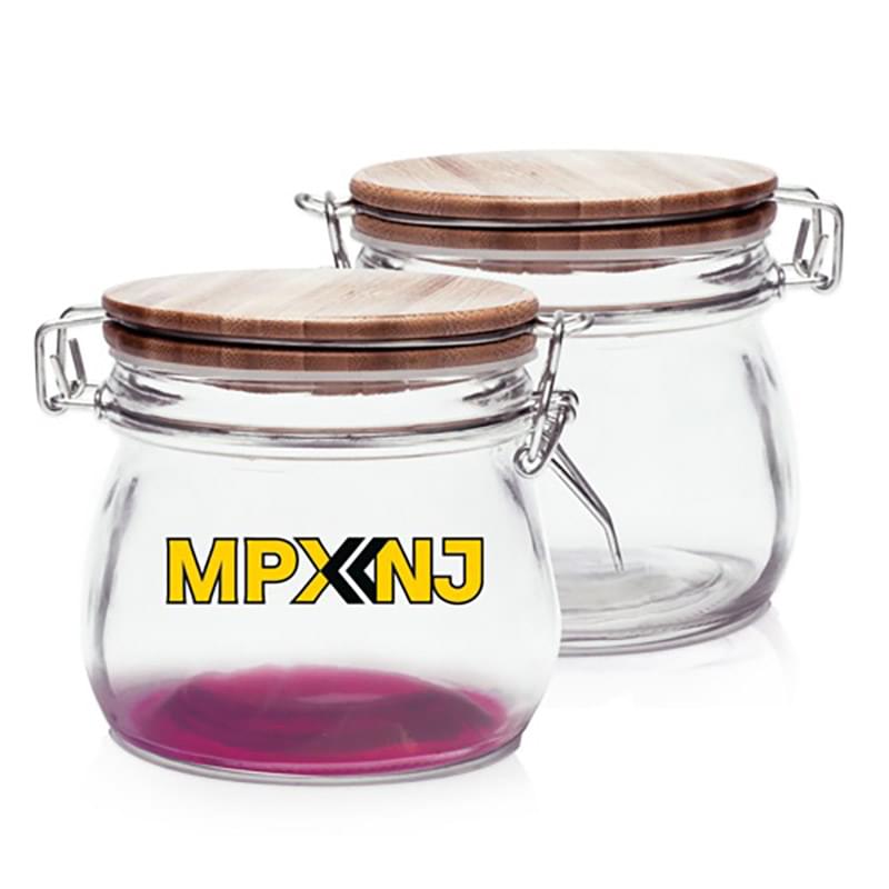 16 oz. Glass Candy Jars w/ Wire Wooden Lid