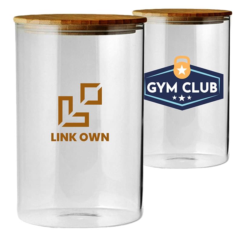 37 oz. Borosilicate Glass Storage Jars with Bamboo Lids
