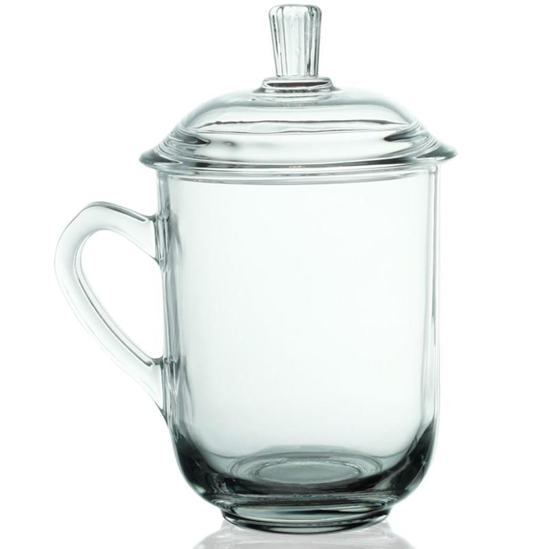 13 oz. Glass Coffee Mugs with Lids